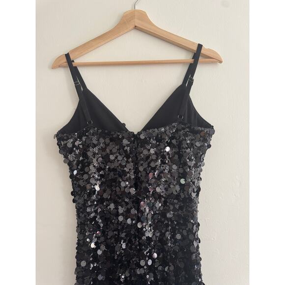 DRESS THE POPULATION Cammie Black Sequin Maxi Dress Size Small - Picture 7 of 8